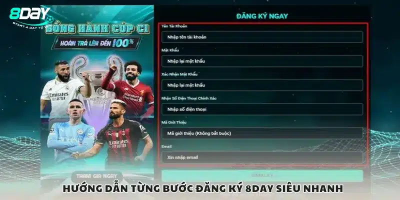 Hướng dẫn từng bước đăng ký 8day siêu nhanh