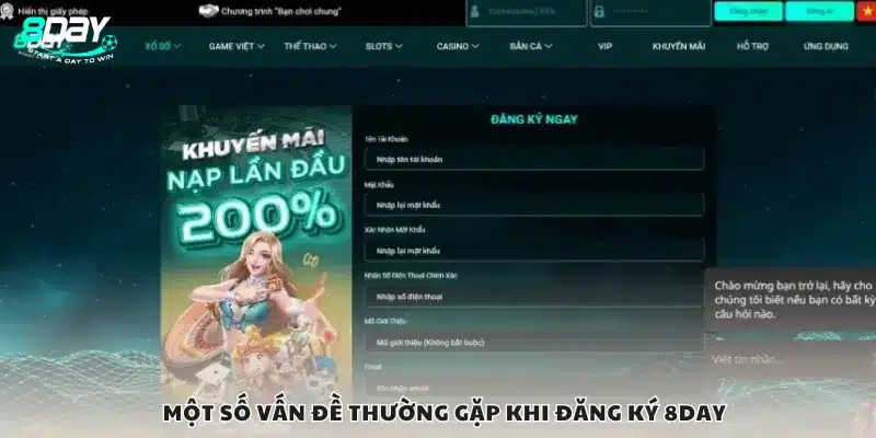 Một số vấn đề thường gặp khi đăng ký 8day