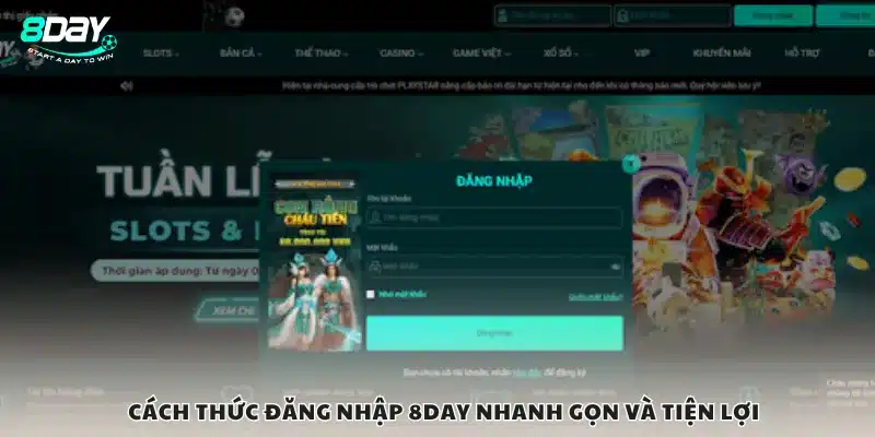 Cách thức đăng nhập 8day nhanh gọn và tiện lợi