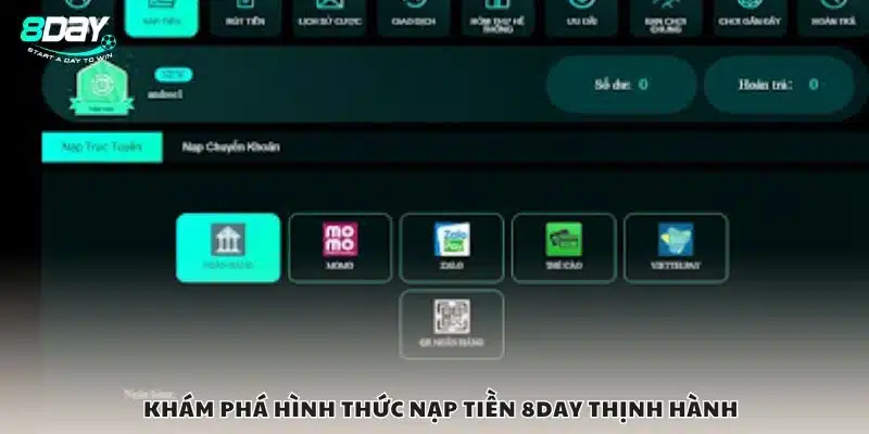 Khám phá hình thức nạp tiền 8Day thịnh hành