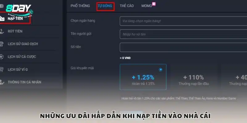 Những ưu đãi hấp dẫn khi nạp tiền vào nhà cái
